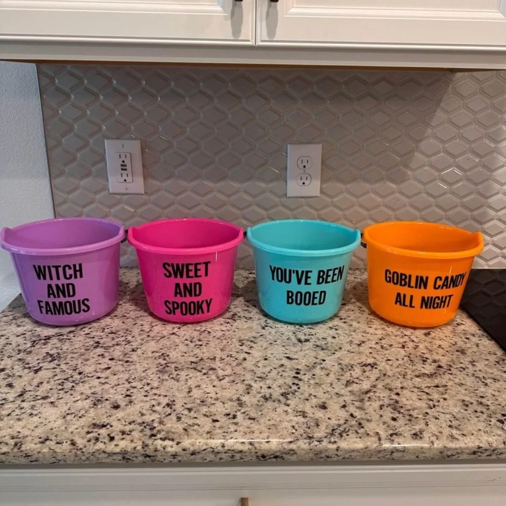 Target Colorful Halloween Candy Buckets - Set of 4 - Purple, Pink, Blue,…